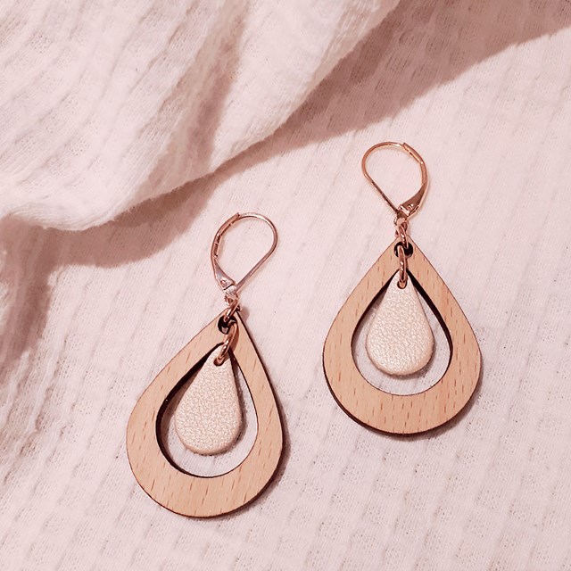 Boucles d'oreilles AMANDE Ivoire 6