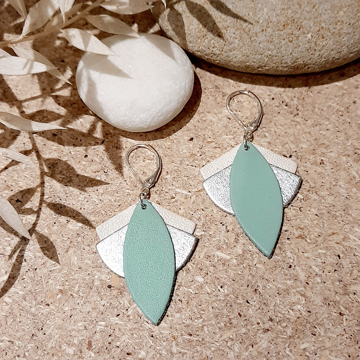 Boucles d'oreilles LOTUS Menthe 5