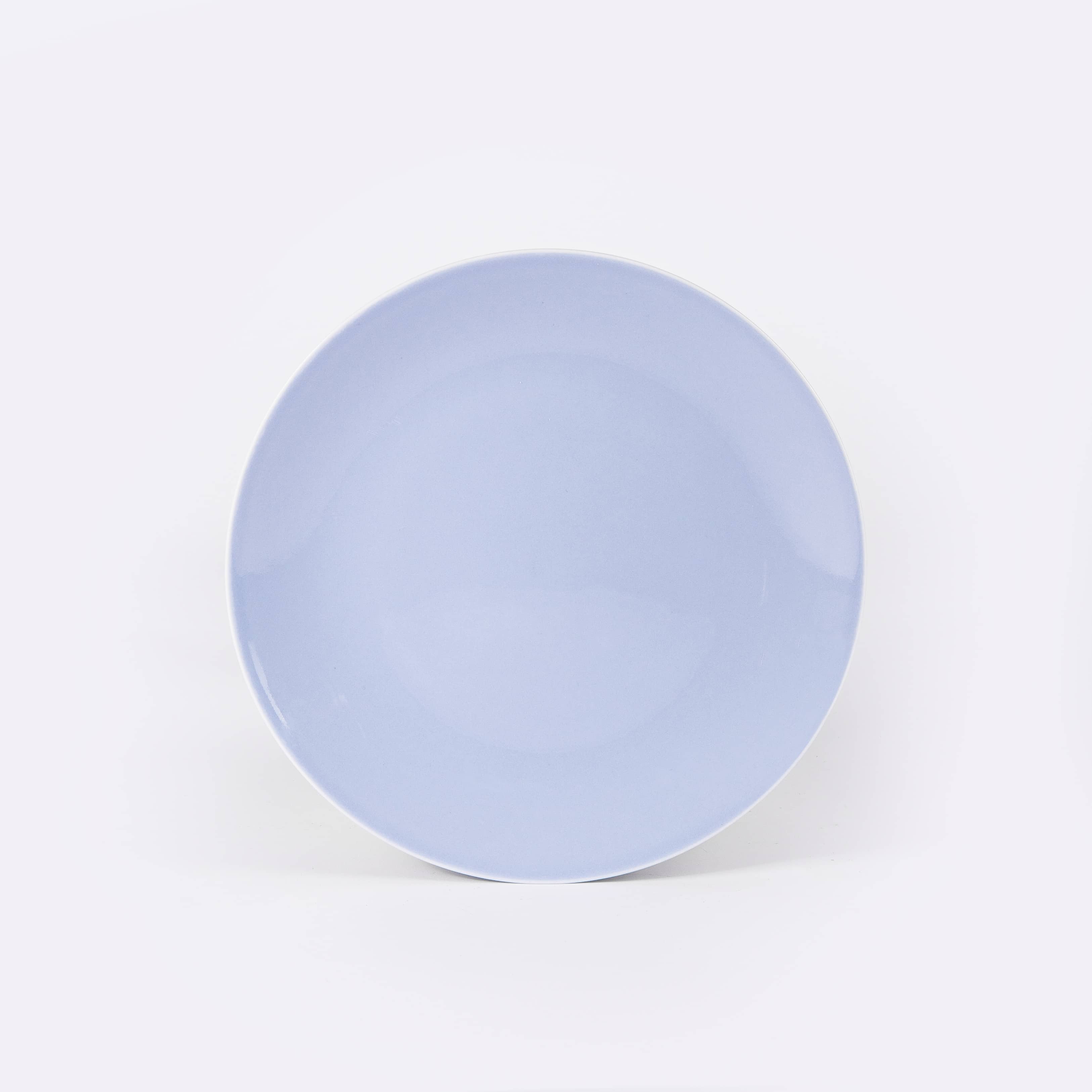 Assiette plate ronde en porcelaine - Bleu clair 4