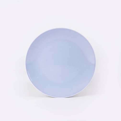 Assiette plate ronde en porcelaine - Bleu clair