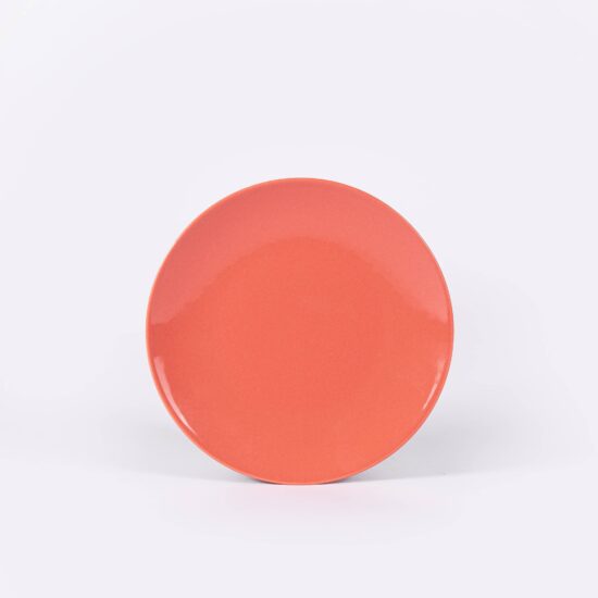 assiette à dessert ronde en porcelaine terracotta