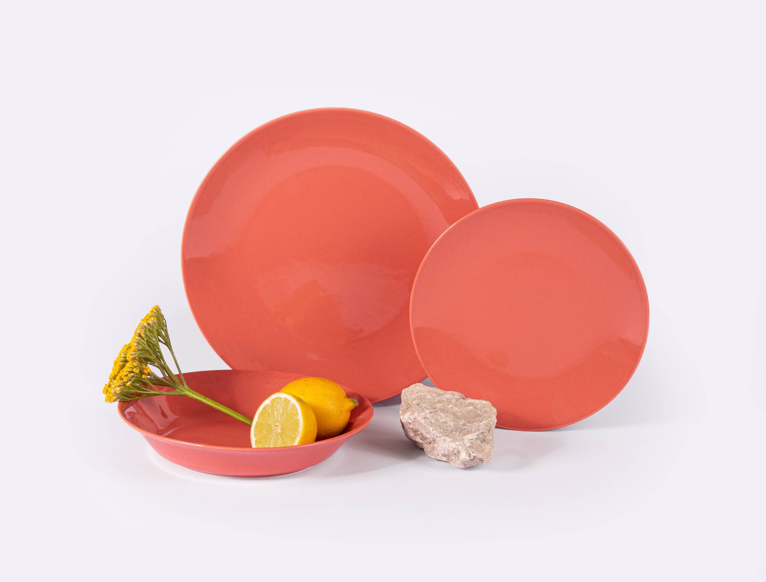 assiette à dessert ronde en porcelaine terracotta