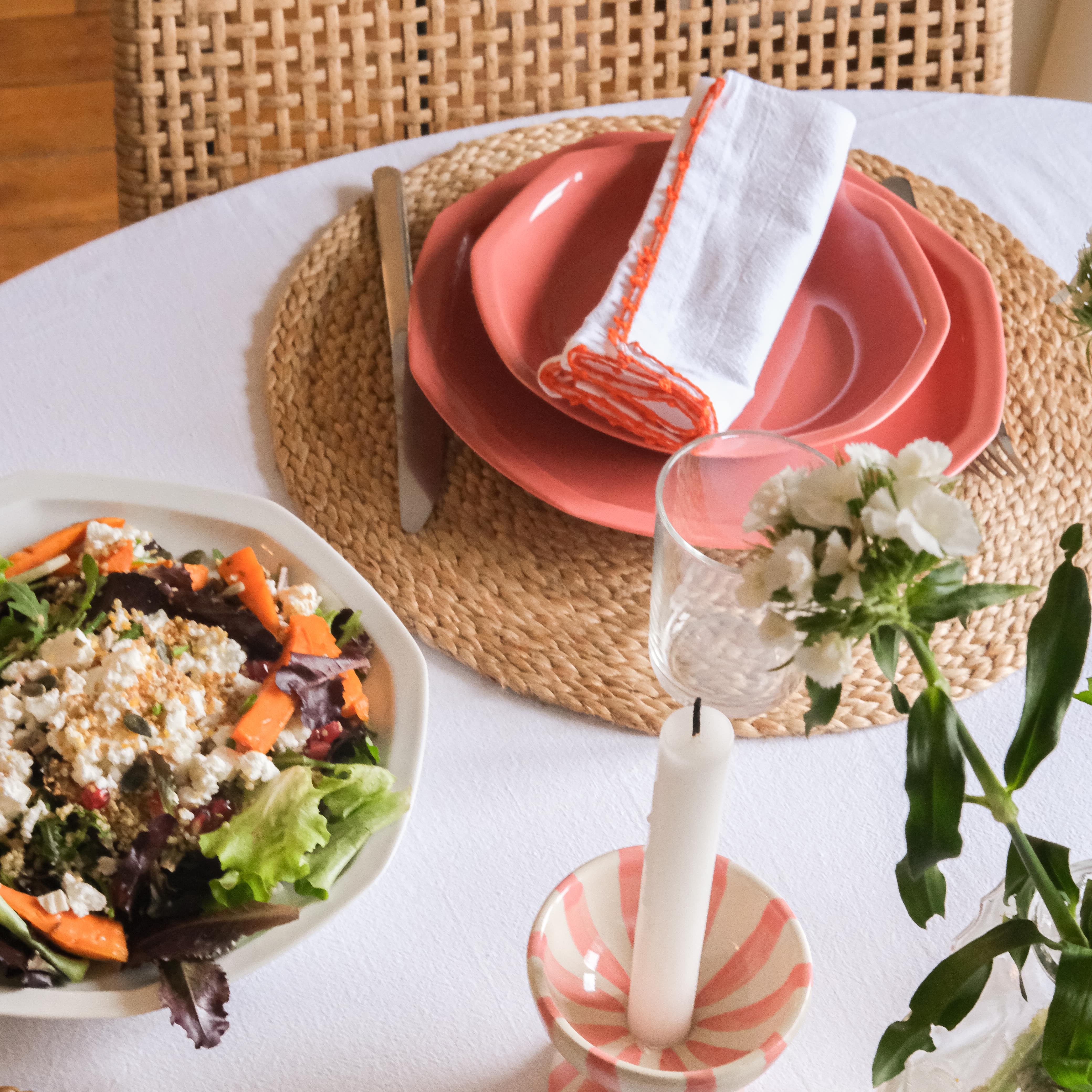 Assiette creuse octogonale en porcelaine - Terracotta 4