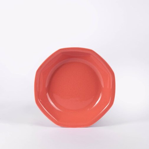 Assiette creuse octogonale en porcelaine - Terracotta
