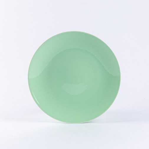 Assiette plate ronde en porcelaine - Vert