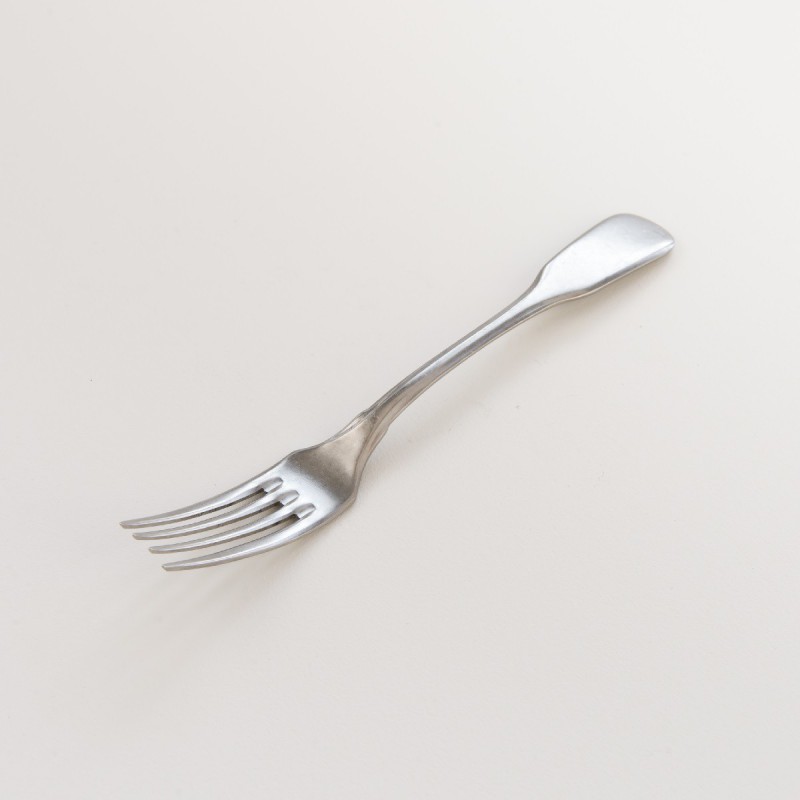 Fourchette Argentry inox patiné, fabriquée en Italie