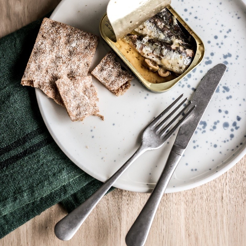 Fourchette campagne inox patiné, fabriquée en Italie