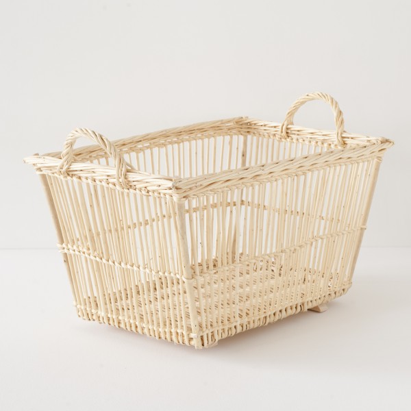 Manne à linge en osier, fabriquée en France