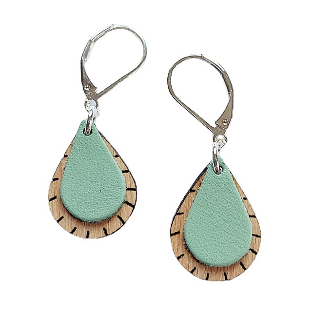 Boucles d'oreilles GOUTTE Menthe 4