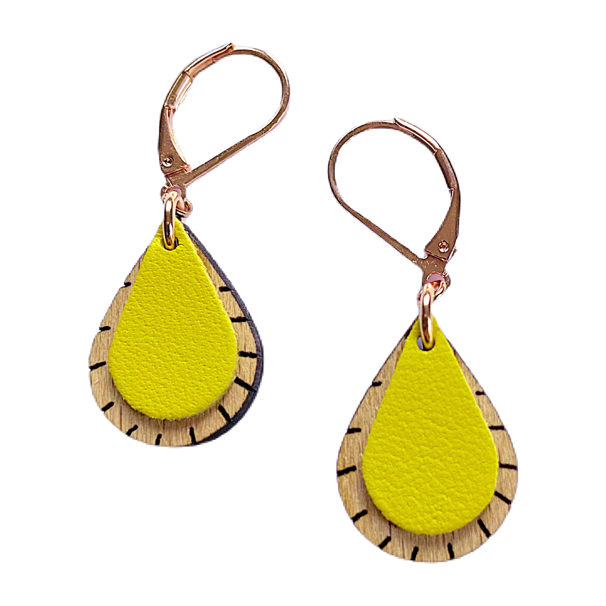 Boucles d'oreilles GOUTTE Jaune 4