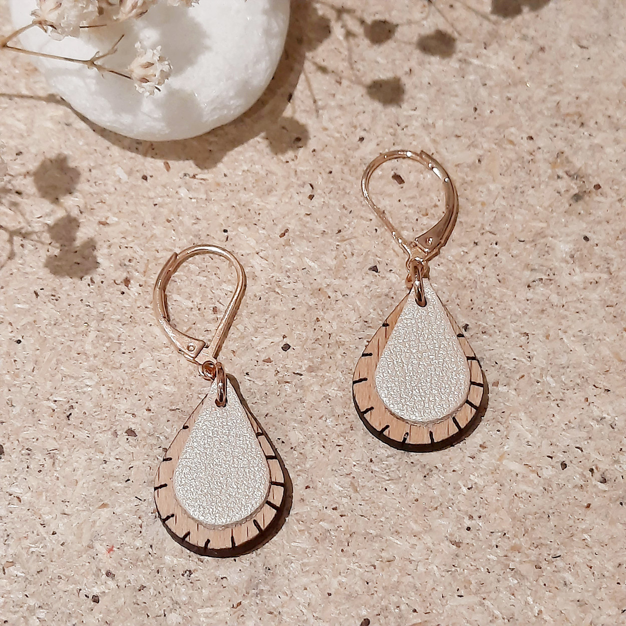 Boucles d'oreilles GOUTTE Ivoire 4