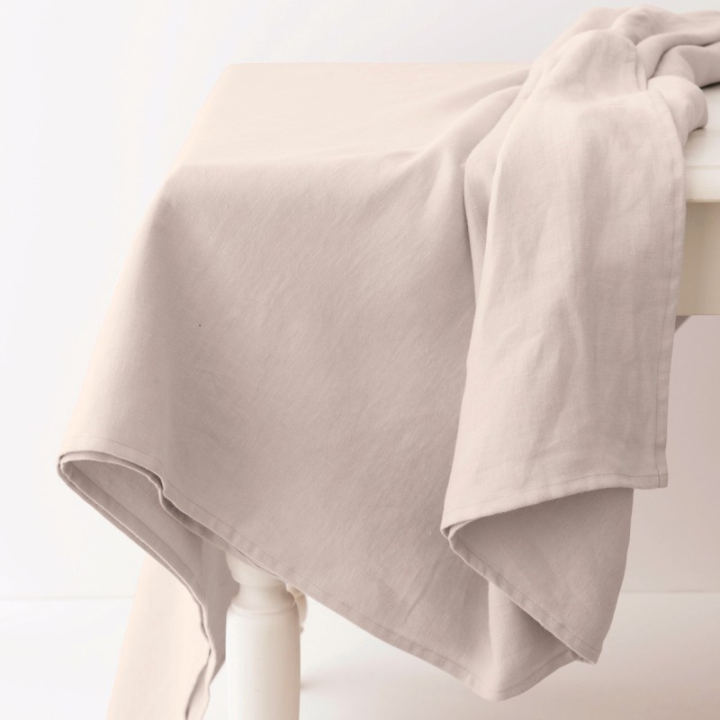 Nappe en lin léger poudre, fabriquée en France