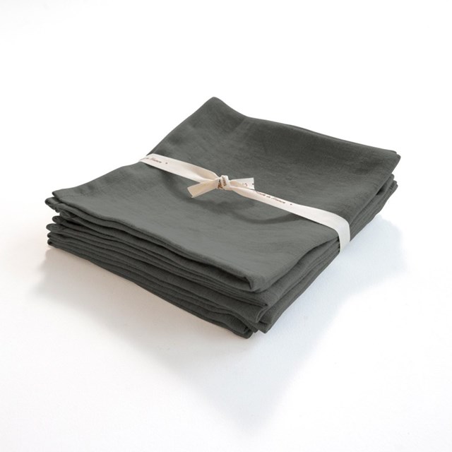 Serviette en lin léger - Ardoise 2