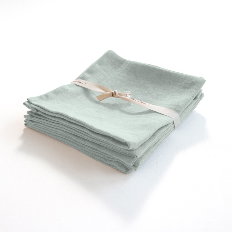 Serviette en lin léger glacier, fabriquée en France