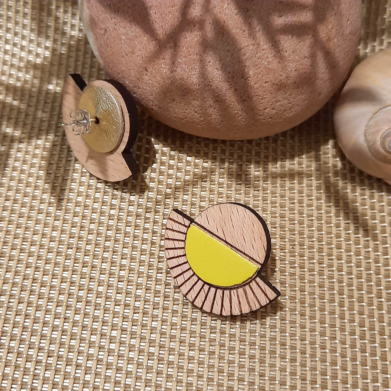 Puces d'oreilles AZTÈQUE Jaune 2