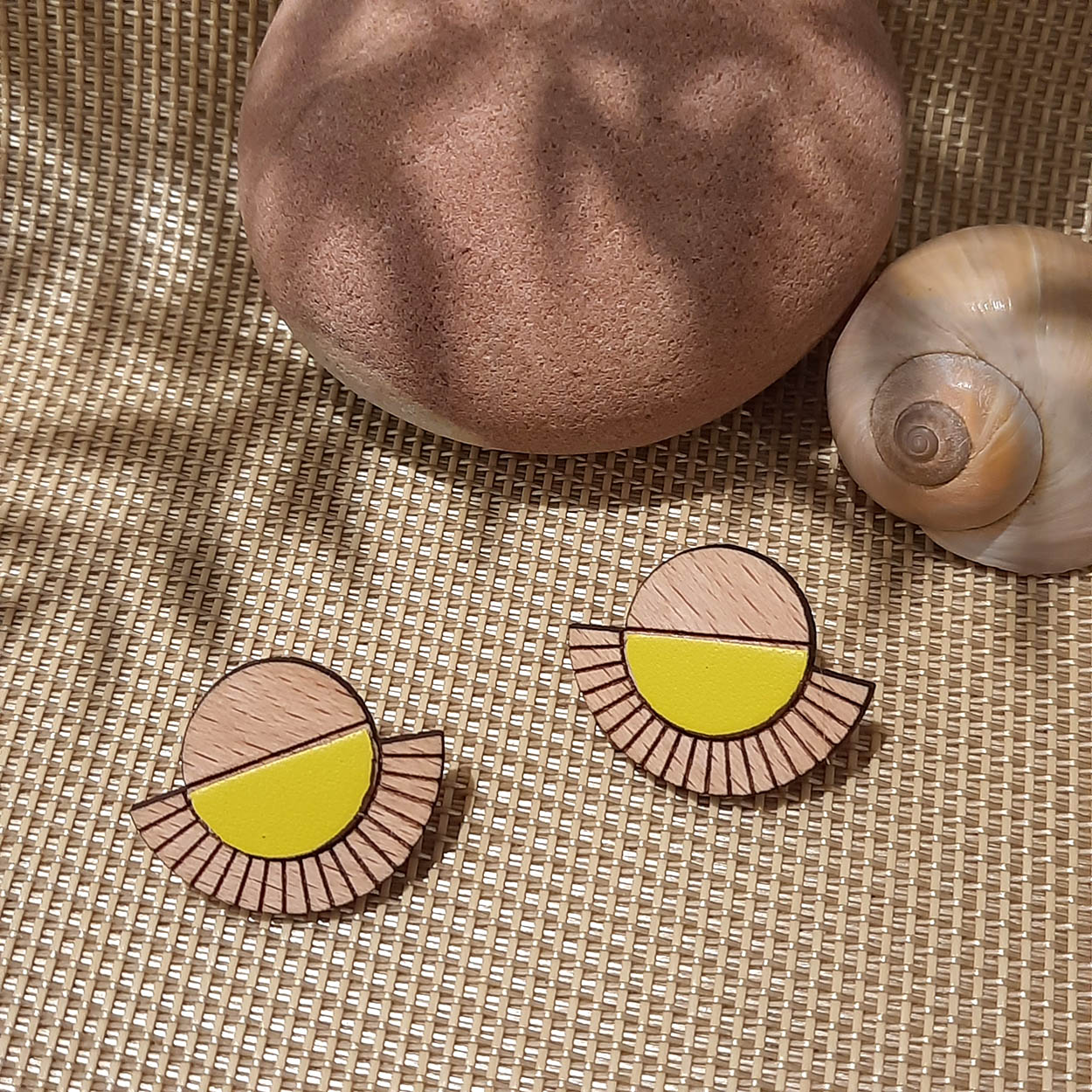 Puces d'oreilles AZTÈQUE Jaune 3