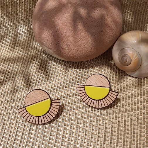 Puces d'oreilles AZTÈQUE Jaune