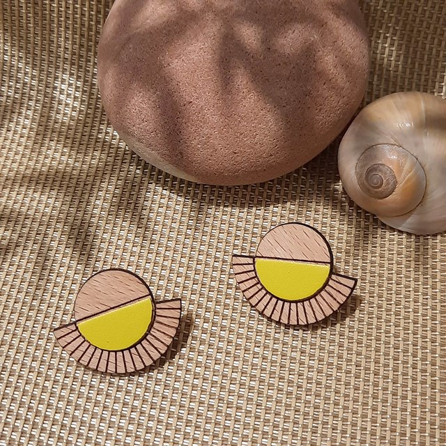 Puces d'oreilles AZTÈQUE Jaune 3