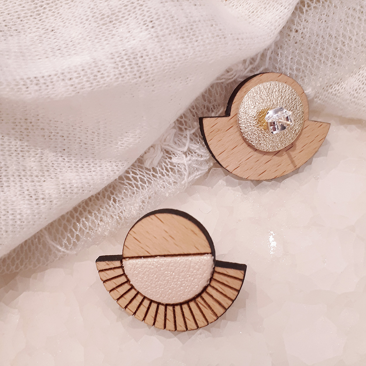 Puces d'oreilles AZTÈQUE Ivoire 4