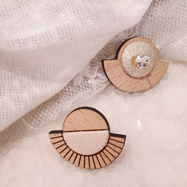 Puces d'oreilles AZTÈQUE Ivoire 4