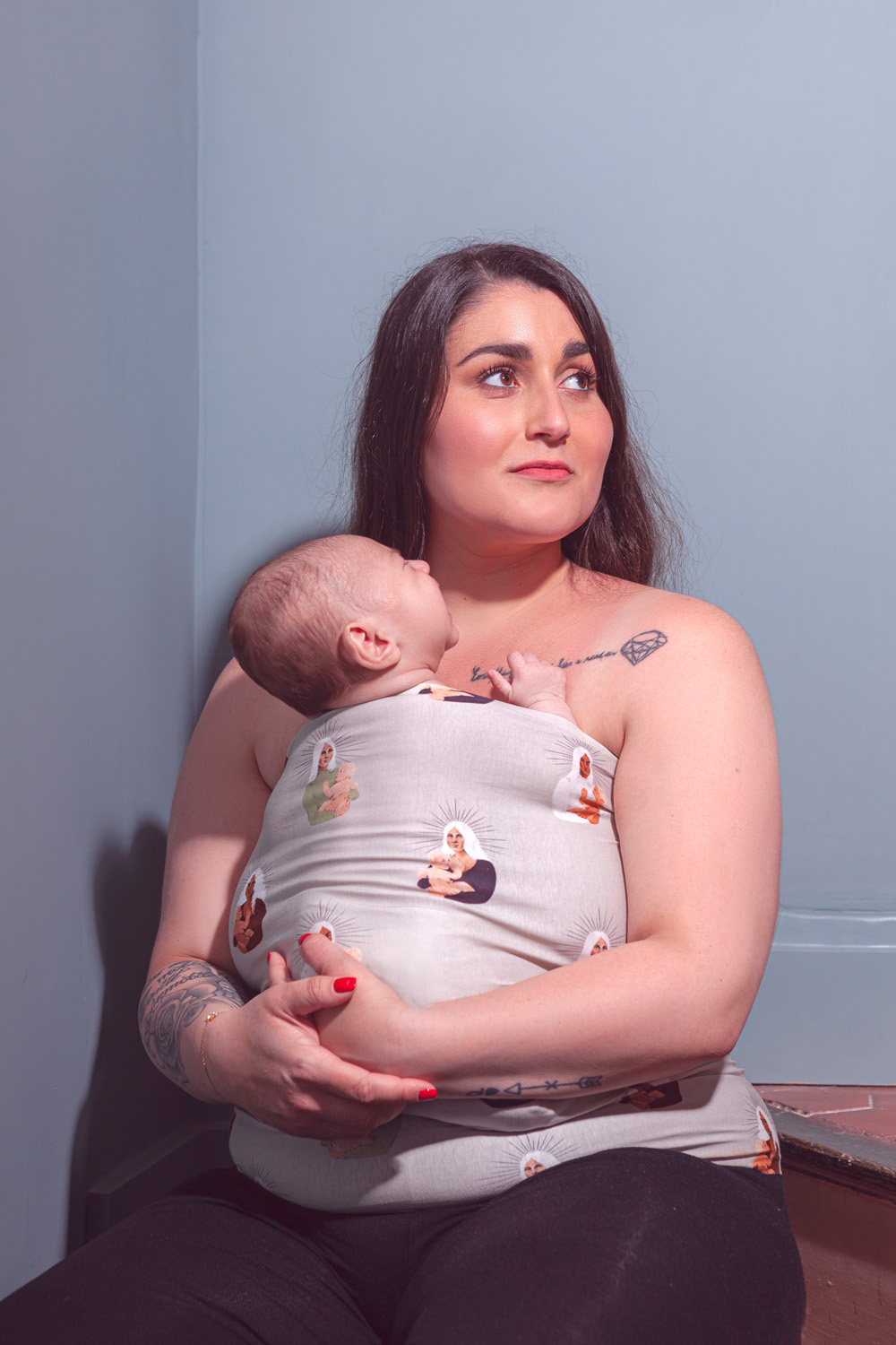 Naissance publique bandeau de peau-à-peau et d'allaitement en coton bio