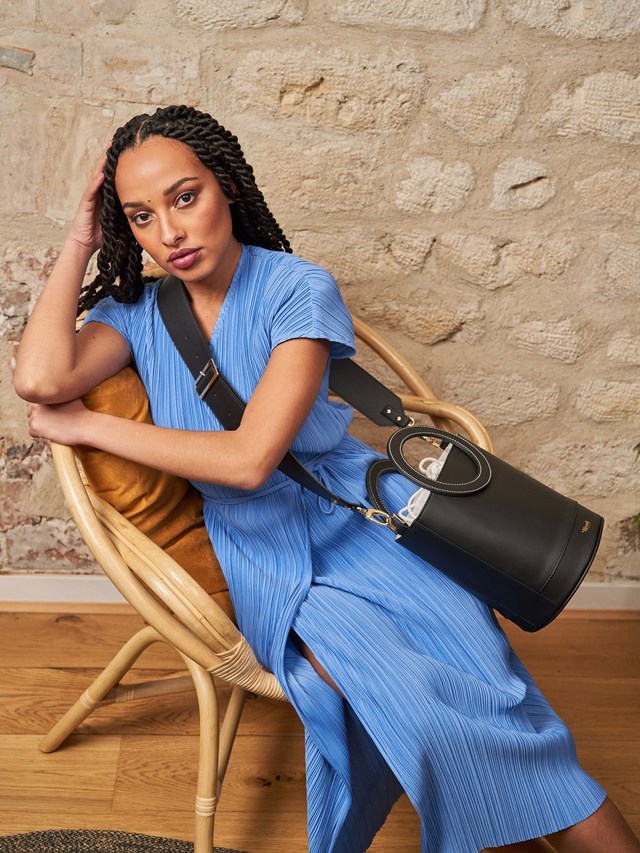 sac seau Gaïa noir 100% recyclé, végétal et naturel