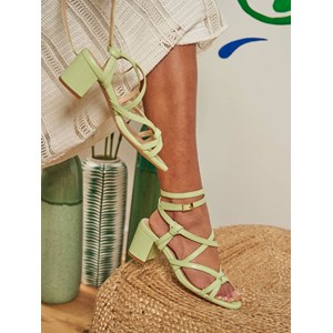 Sandales Hoya vegan - Croco menthe