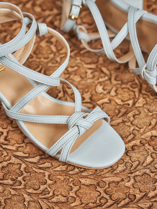 Sandales Hoya vegan - Croco ciel 6