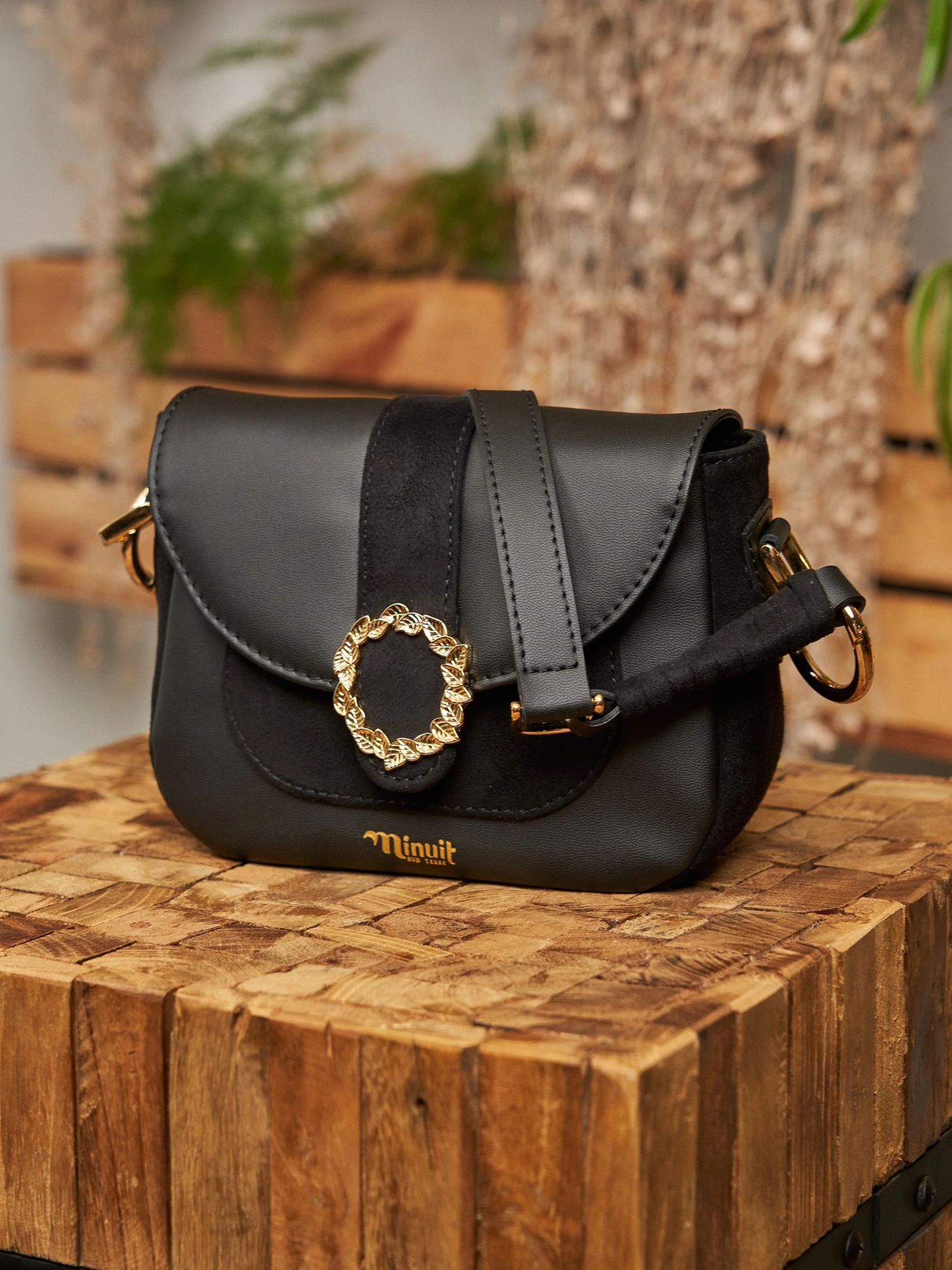 sac Mira noir 100% recyclé, végétale et naturel de face