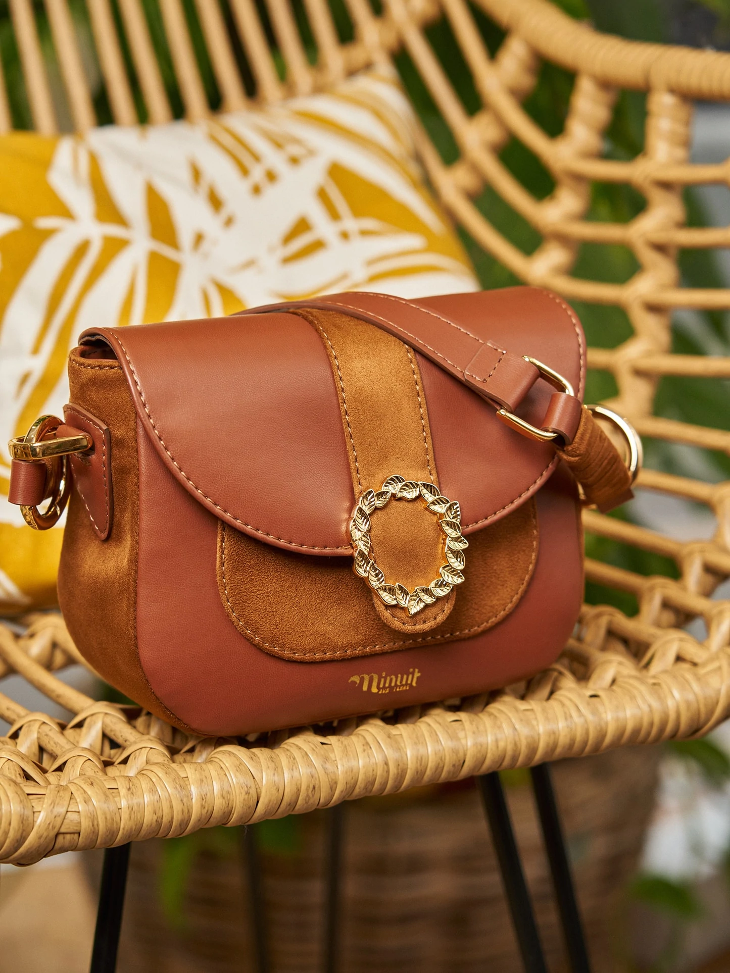 sac Mira camel 100% recyclé, végétale et naturel de face