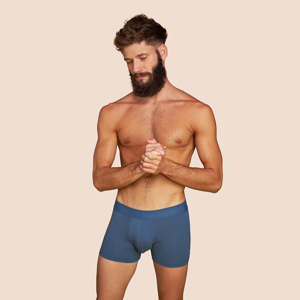 Boxer bio pour hommes bleu céruléen