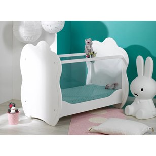 Lit bébé plexiglas 60x120 CLOUD – Blanc