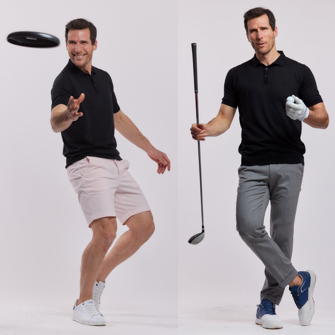 polo manches courtes Arguin en laine merinos et Tencel®, noir 10