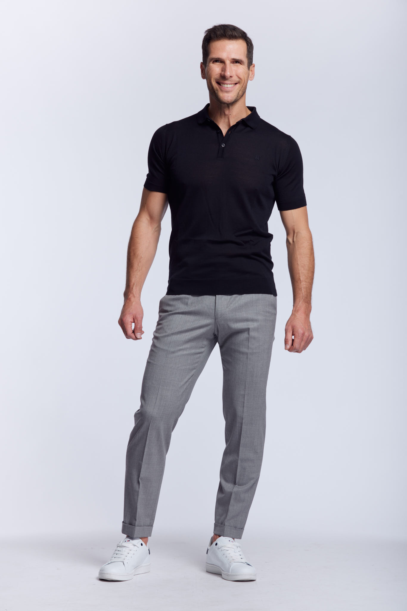 polo léger manches courtes Arguin en maille de merinos et Tencel