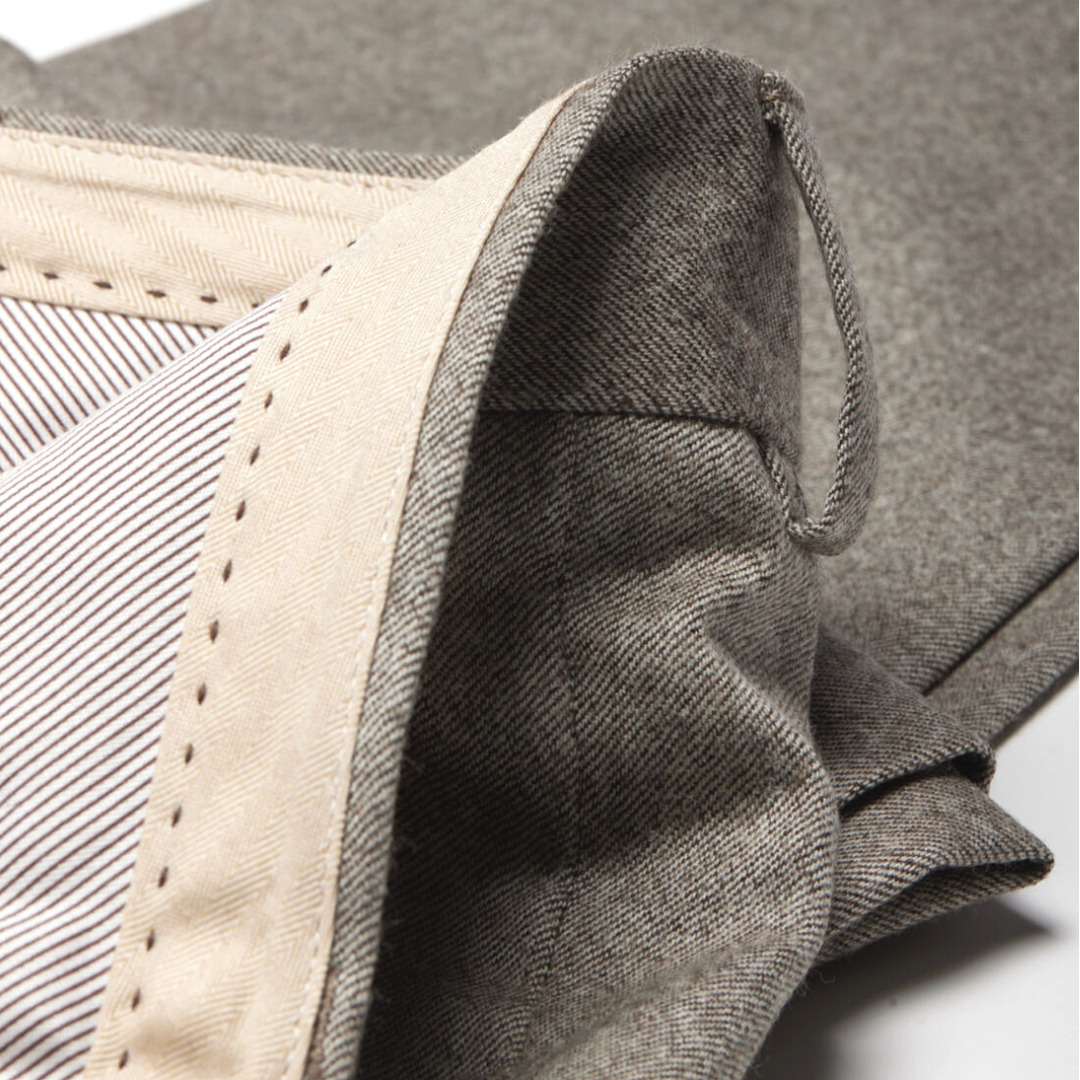 City Pant Wolbe sans pince homme beige en laine merinos super 130