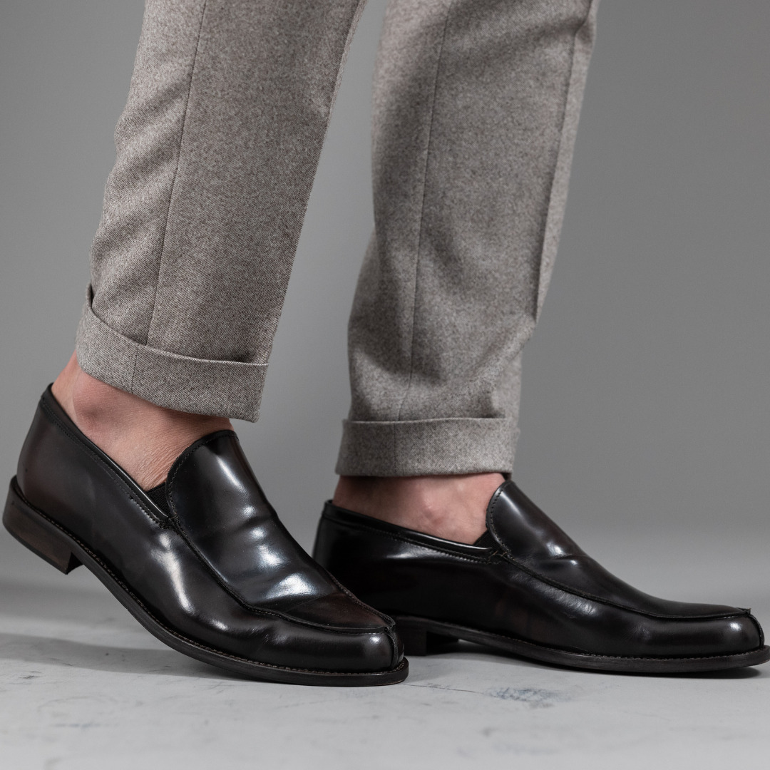 City Pant Wolbe sans pince homme beige en laine merinos super 130