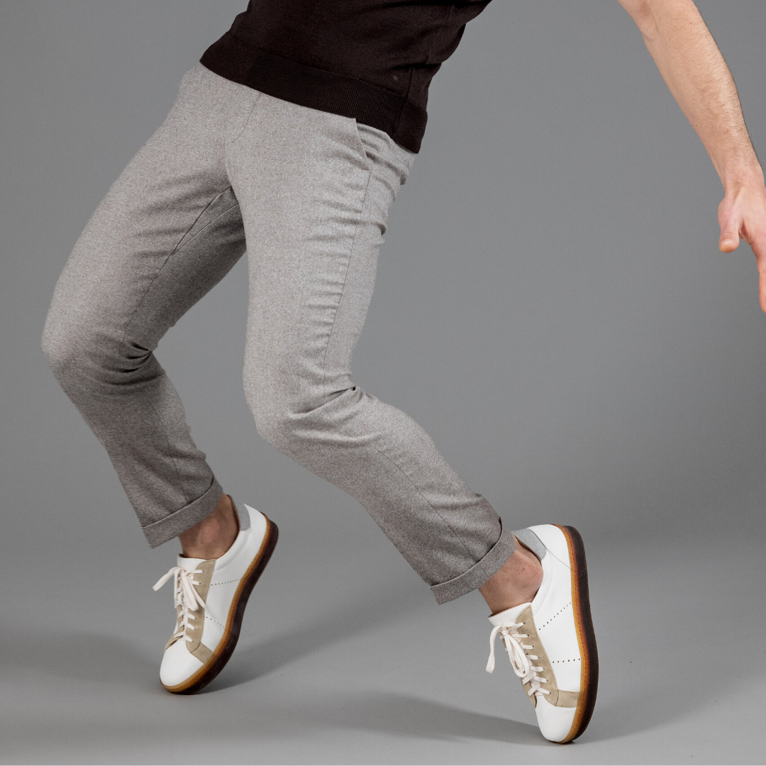 City Pant Wolbe sans pince homme beige en laine merinos super 130