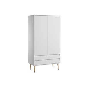 Armoire 2 portes 2 tiroirs MOON - Blanc