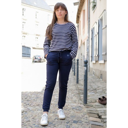 Le jogging moelleux mixte bleu nuit en coton bio