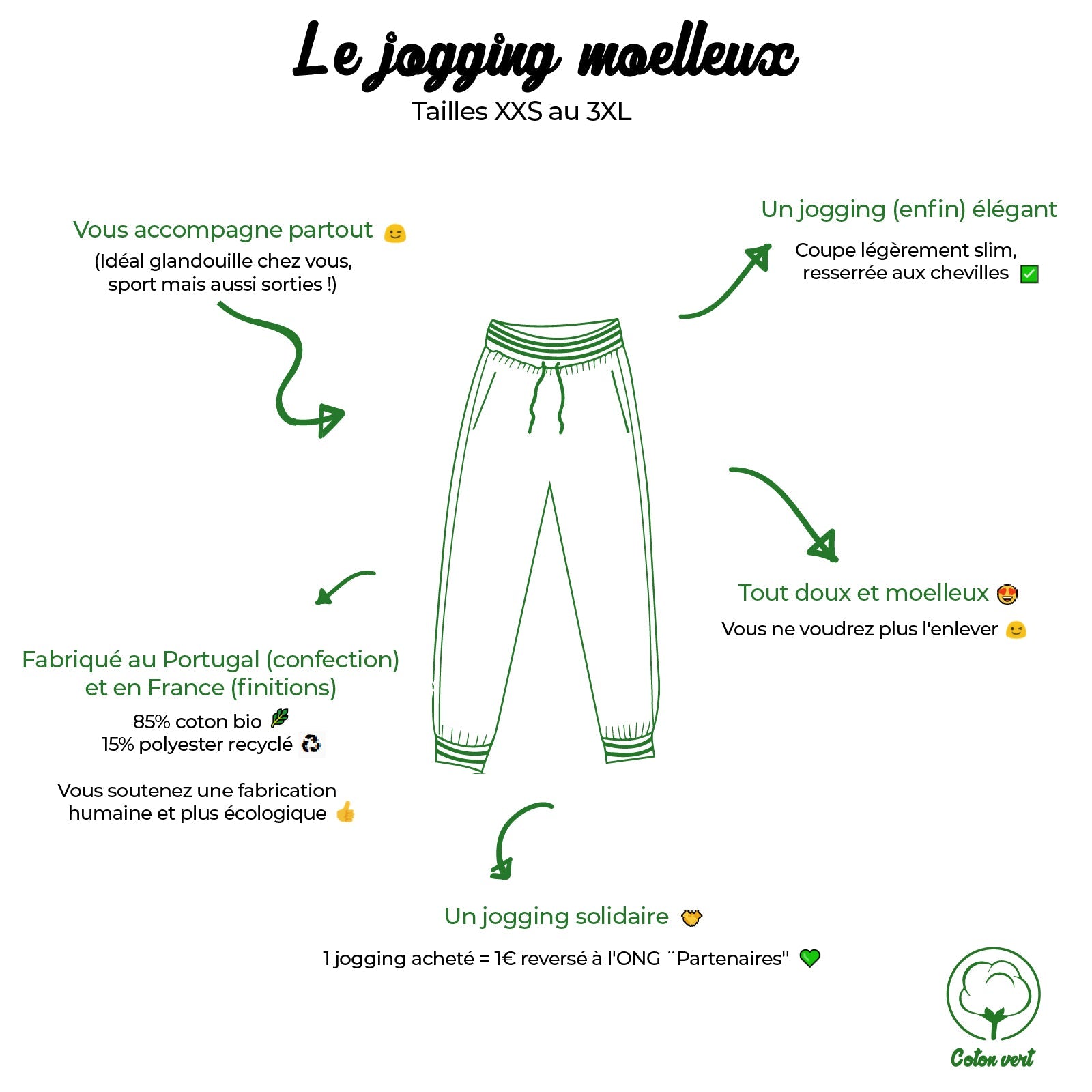 Le jogging moelleux mixte bleu nuit en coton bio 7