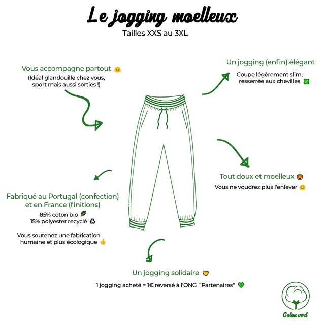 Le jogging moelleux mixte bleu nuit en coton bio 7