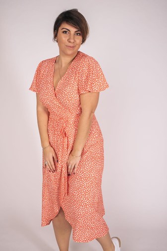 Robe Portefeuille Zargot 100% Ecovero imprimé fleurs rouge