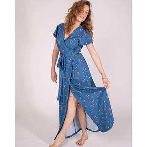 Robe Portefeuille Longue Zady 100% Ecovero imprimé cerises