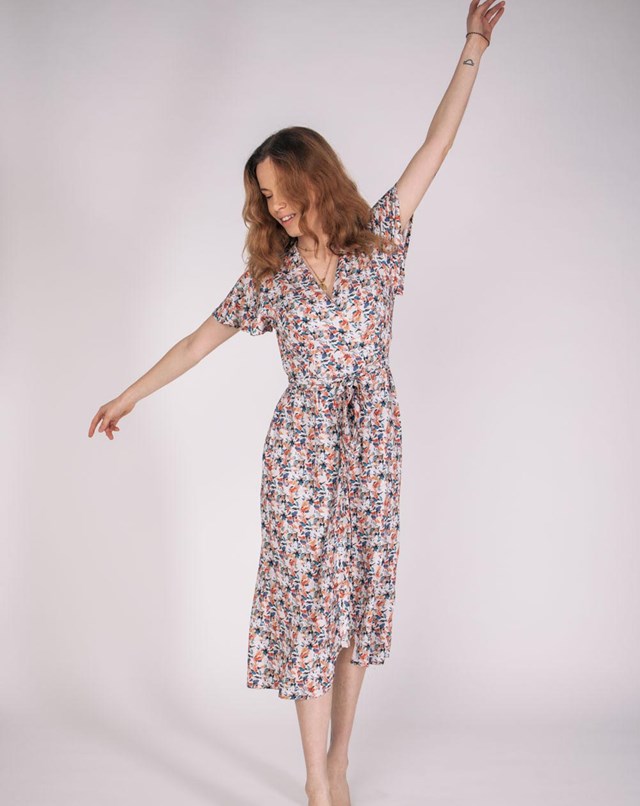 Robe Portefeuille Zargot Ecovero imprimé couleurs - face