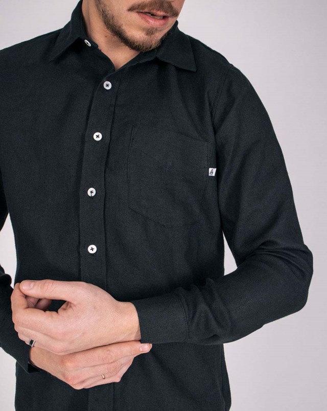 Chemise en Lin Zeus Noir