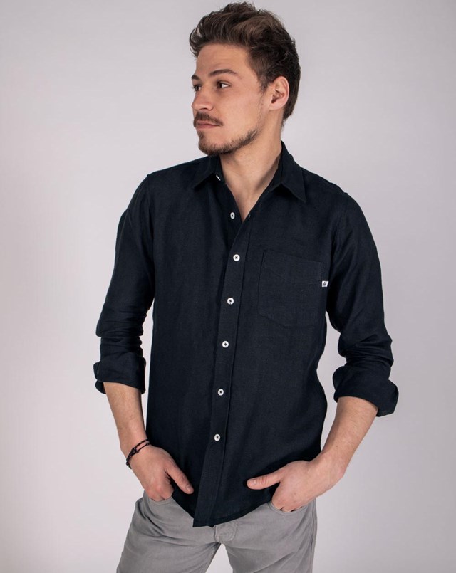 Chemise en Lin Zeus Noir