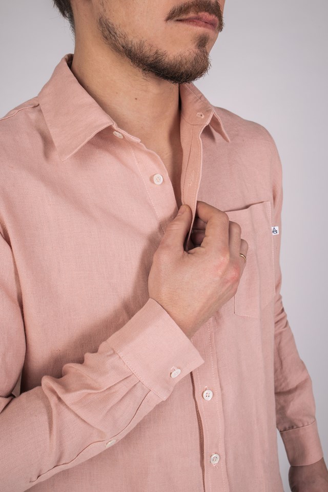 Chemise en Lin Zeus Rose