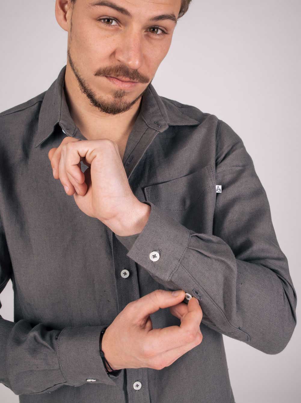 Chemise en Lin Zeus Plomb