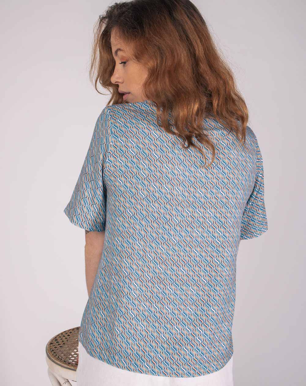 Chemisier à col cubain Zavi 100% Ecovero 4