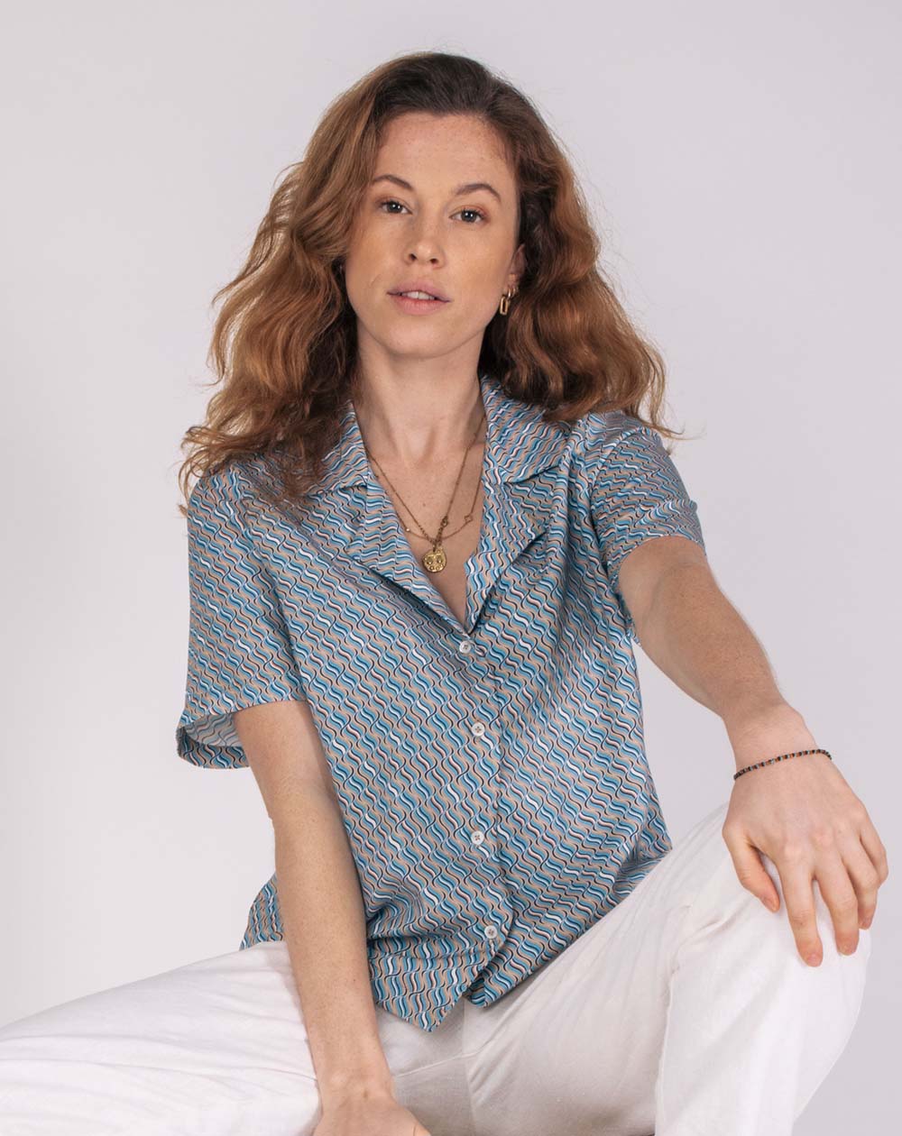 Chemisier à col cubain Zavi 100% Ecovero 2